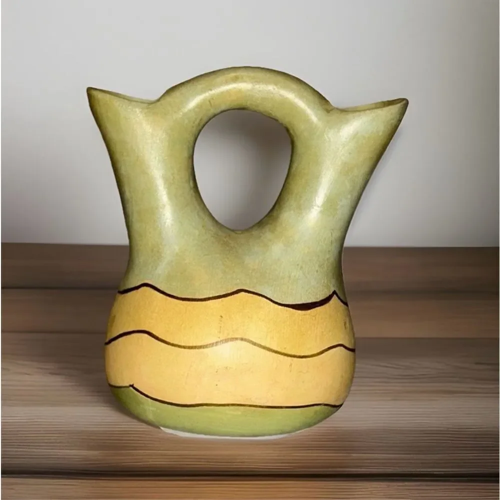Native American Style Hand Painted Wedding Pottery Vase